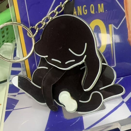 Creative Kitten Acrylic Pendant Keychain Student Cartoon Schoolbag Pendant