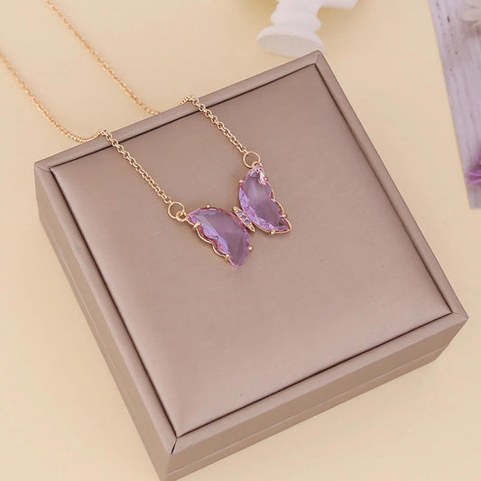Gold-plated Stylish Butterfly Necklace