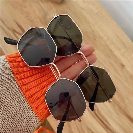 Joker & Witch Men Suga Octagon Round Black Non-Polarized Sunglasses