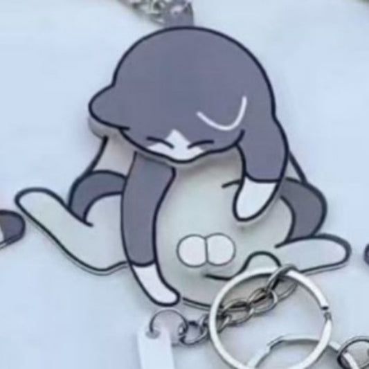 Creative Kitten Acrylic Pendant Keychain Student Cartoon Schoolbag Pendant