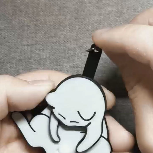 Creative Kitten Acrylic Pendant Keychain Student Cartoon Schoolbag Pendant