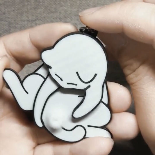 Creative Kitten Acrylic Pendant Keychain Student Cartoon Schoolbag Pendant