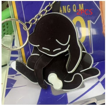 Creative Kitten Acrylic Pendant Keychain Student Cartoon Schoolbag Pendant